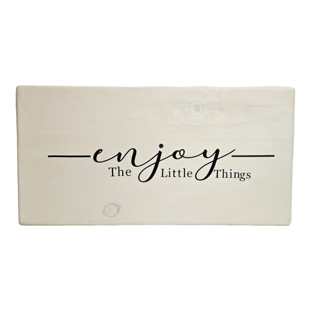 ENJOY THE LITTLE THINGS Wooden Wall Plaque Wall Art Handmade